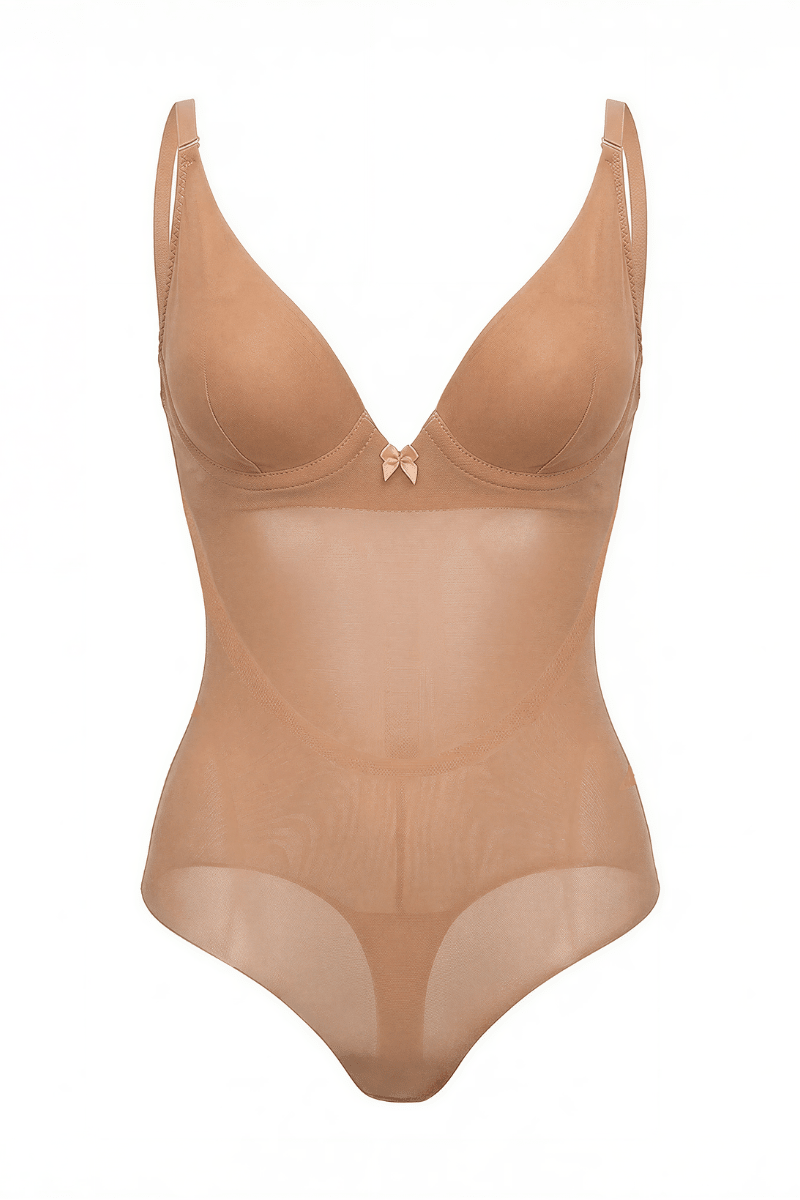 Large cup underwired bodysuit with seamless laser-cut edges; smooth shaping and support under low-back and unlined dresses