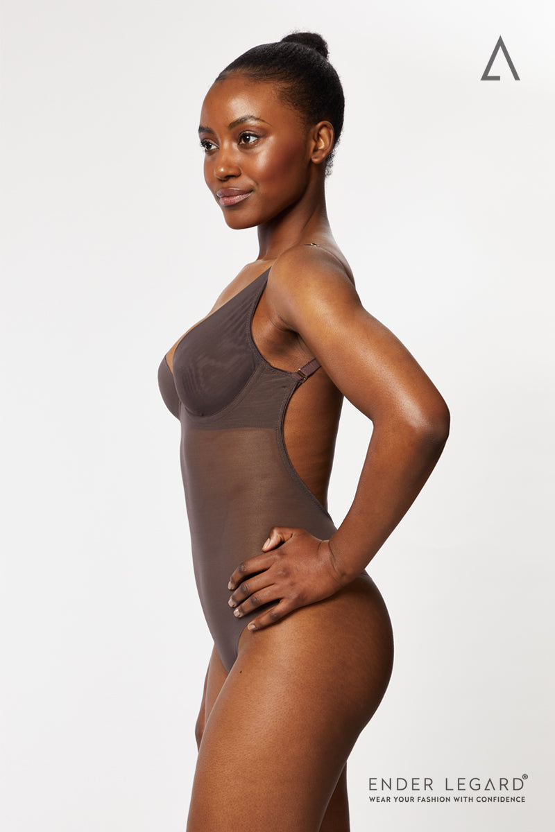 Seamless Backless Shapewear with Underwired High Apex Plunge Bra